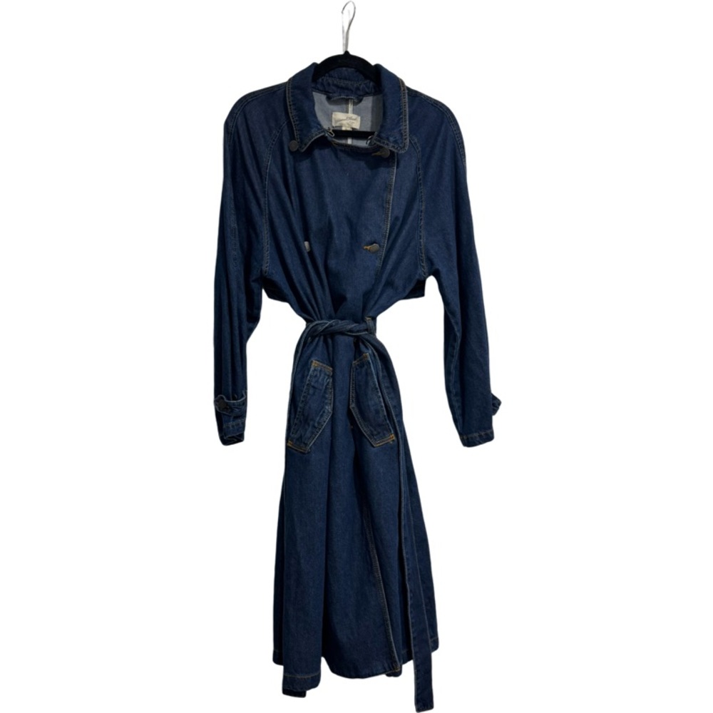Universal Thread Blue Jean Trench Coat with Shawl Collar